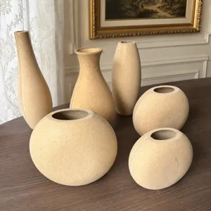 Unbehandelte Holzvase Roh Holz Trockenblumen Arrangement Vase Rustikal Zuhause Wohnzimmer Dekor Desktop Handwerk Ornament
