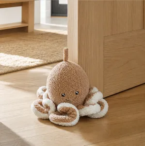 Cute octopus door stopper plush toy, soft home decorative anti-collision door stop wedge.