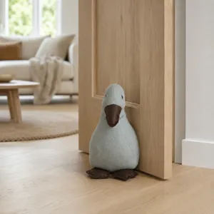 Cute duck shaped door stop fabric doorstopper decorative animal door wedge for home use