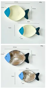 Wooden fish wall hanging decoration ocean style home decor art for living room cafe bar