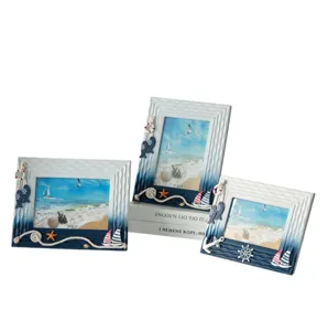 Mediterranean style wooden photo frame nautical desktop decoration home decor picture frames