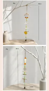 Mediterranean style colorful shell fish wind chime hanging decor for balcony home room.