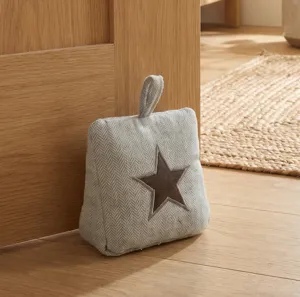 Fabric door stop weighted wedge with star pattern home decor floor wedge heavy duty