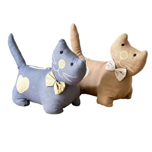 Cute fabric cat door stop decorative heavy door wedge for bedroom home windproof use