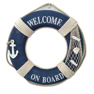 Mediterranean foam life ring wall decor with rope anchor fish for home decoration