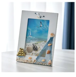 Mediterranean Style 6 Inch Nautical Photo Frame Coastal Wooden Picture Frame Decor Home