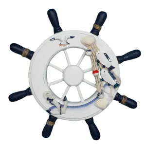Mediterranean wooden ship wheel wall hanging home decor nautical wall art decoration