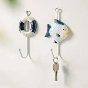 Mediterranean style wall hook creative key holder and coat hanger for home wall decor