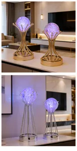 Nordic iron art luminous crystal ball ornament, luxury living room entryway decor and photo props.