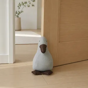 Cute fabric duck door stopper decorative door stop for home and office anti collision device