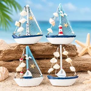 Mediterrane Miniatur Segelboot Tischdekoration nautische Handwerk Dekoration Set neu
