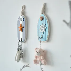Gancio da parete in legno stile mediterraneo portachiavi decorazione per ingresso casa