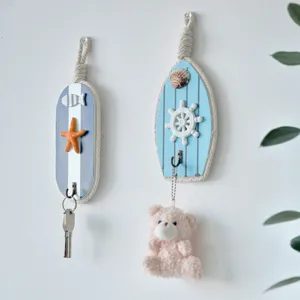 Gancio da parete per chiavi in legno stile mediterraneo tavola da surf decorazione bella.
