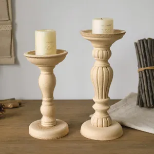 Vintage European style rough texture candle holder blank set for rustic home decor and photo props.