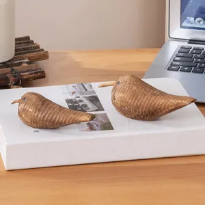 Minimalistische massivholz Vogel Figuren Paar für Heim Desktop Dekoration und Inneneinrichtung.