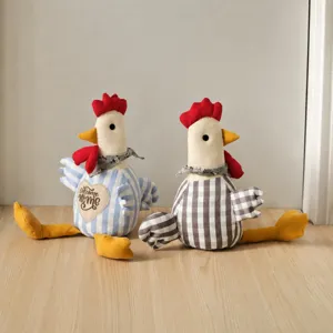 Fabric Animal Door Stop Cute Plaid Chicken Doorstop With Fine Sand Filling Weighted Door Stopper For Home Room