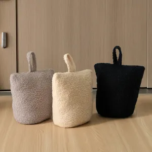 Set fermaporta in tessuto con maniglia, fermaporta decorativo in pile per la casa.