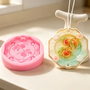 Silicone mold for Chinese style fruit flower relief aromatherapy plaster pendant DIY crafts.