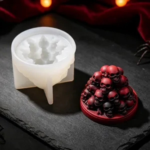 Halloween 3D Schädel Kerze Silikonform DIY handgemachte Gips Handwerk Dekoration