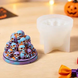 Halloween Totenkopf Silikonkerzenform fur handgemachte Aromatherapie Gips Harz Deko.
