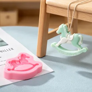 Rocking horse silicone mold crystal epoxy resin casting mold DIY handmade keychain pendant decor