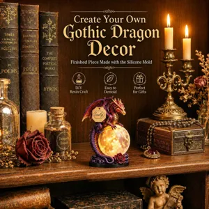 Gothic Dragon Resin Mold Finished Glowing Sphere Ornament Home Desktop Decor Craft