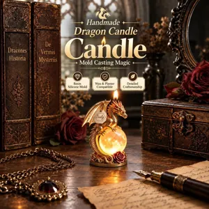 Handmade dragon candle silicone mold golden resin craft desktop decor aromatherapy ornament