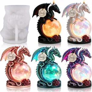 Chinese Dragon Silicone Mold 3D Epoxy Resin Casting Mold For Aromatherapy Candle Gypsum Plaster Home Tabletop Decor