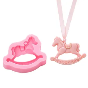 Silicone Rocking Horse Mold Epoxy Resin Mold Keychain Pendant Craft DIY Pink Cute