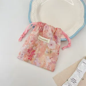 Ins Stil Aquarell Blumen Stoff Kordelzug Aufbewahrungstasche Reise Hautpflege Beutel