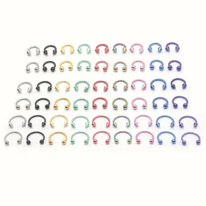 Roestvrij staal hoefijzer neusring lipring lichaam piercing sieraden diverse kleuren