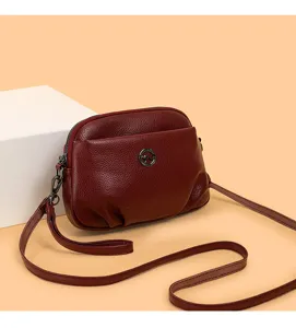 Damen weiche Leder Umhängetasche, lässige kleine Schultertasche für Pendeln und Alltag.