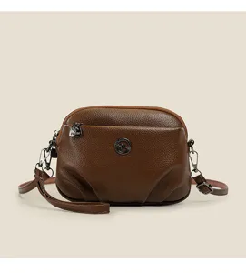 Kleine PU Leder Umhängetasche für Damen, lässige Crossbody Tasche mit Känguru Logo.
