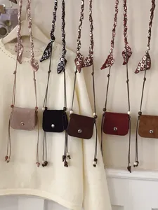 Chic mini crossbody bag for women, stylish small shoulder bag with cute scarf strap