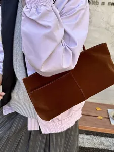New Korean style velvet lightweight tote bag for women, large capacity casual shoulder bag.