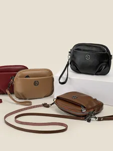 Damen Weichleder Umhängetasche lässig Pendler Handy Geldbörse Schultertasche Tasche