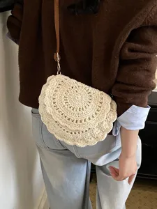 Dames gehaakte schoudertas geweven strandtas zomertas crossbody handtas stijlvol
