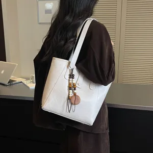 Bolso tote vintage casual para mujer gran capacidad bolso de hombro de PU elegante