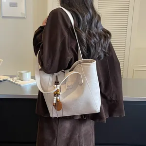Bolso tote casual retro de gran capacidad para mujer elegante bolso de hombro de otoño