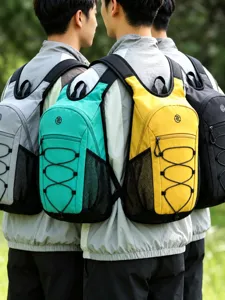 Lightweight casual outdoor backpack for hiking and travel with mesh pockets and bright colors.