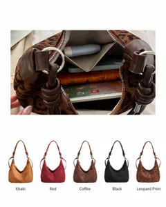Retro suède hobo schoudertas herfst winter casual crossbody dumplings tas met grote capaciteit