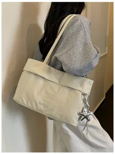 Grande borsa tote da donna, borsa a spalla semplice e leggera per il pendolarismo quotidiano.