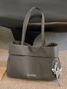 Borsa Tote da Donna Grande Capacità Minimalista Leggera Borsa a Spalla in Tessuto Casual per Pendolarismo Scuola Lavoro