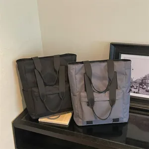 Borsa shopper minimalista giapponese per studenti grande capacita borsa a spalla casual