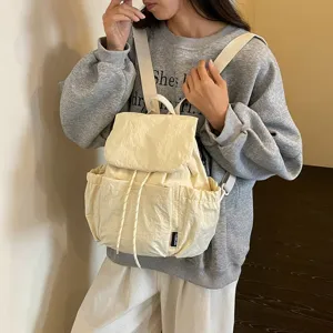 Sac à dos décontracté léger en tissu pour femme cartable de voyage vue de détail