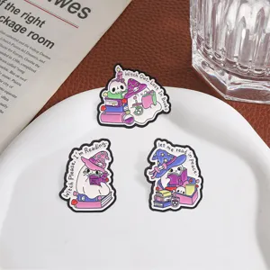 Niedliches Halloween Geist Hexe Emaillierte Nadeln Set, lustige Grusel Lesebrosche Geschenke.