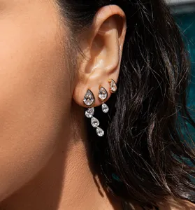 S925 Sterling Silber Birnen Tropfen Ohrringe Trendige Minimalistische Tägliche Mode Schmuck.