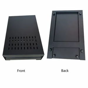 Stainless steel coffee knock box detail, drawer structure with anti-slip rubber pads.