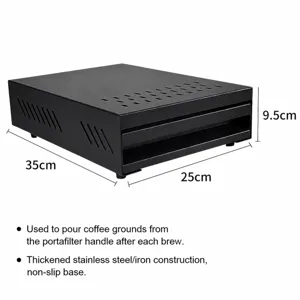 Commercial stainless steel drawer coffee knock box, thickened bar espresso ground waste bin.