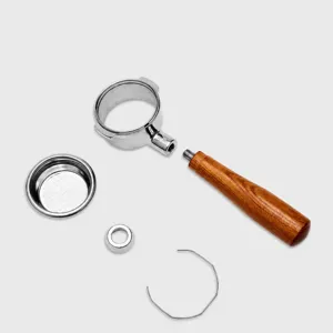 Stainless steel 54mm bottomless coffee portafilter handle replacement main display view